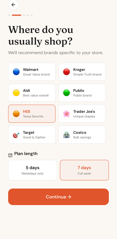 Choosing your grocery store in Volani